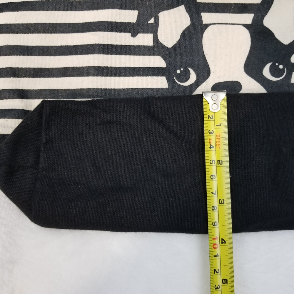 Boston Terrier striped 100% cotton tote bag - Picture 7 of 9
